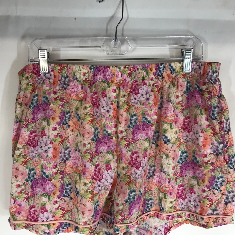Papinelle Liberty Fabric Floral Pajama Shorts Women's Small Elastic Waist - Picture 2 of 8
